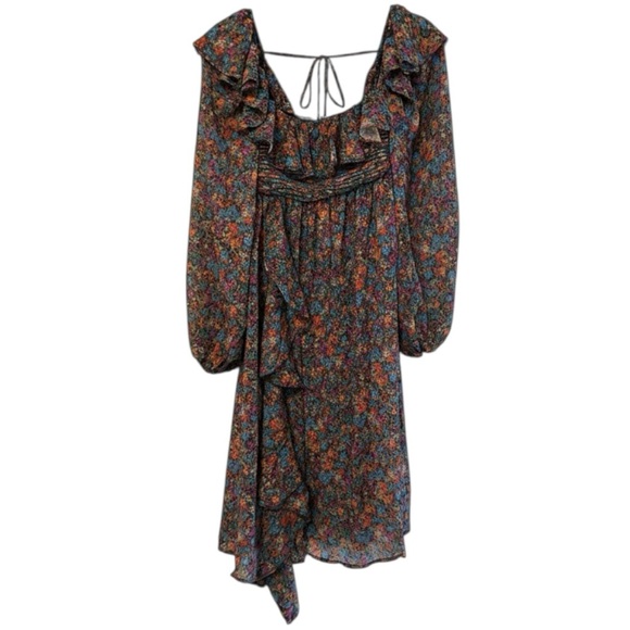 NWT For Love & Lemons Brittany Floral Print Long Sleeve Midi Dress - Picture 4 of 10